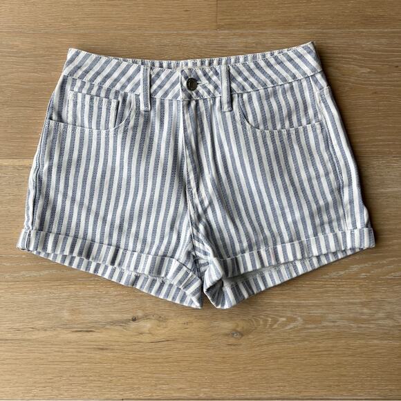 Pacsun High Rise Mom Denim Striped Short - Picture 1 of 3